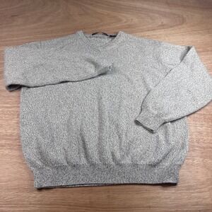 Northern Isles Mens Large Cotton V Neck Knit Sweater Tan Heather Pullover